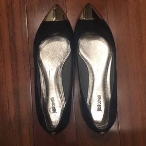 Just Cavalli Black Women’s Pony Hair Ballet Flat